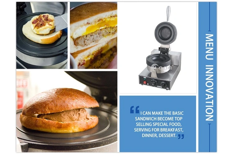 China Supplier Kitchen Equipment Buns Press Machine Sandwich Waffle Maker Italy Gelato Panini Grill Griddle for Sale